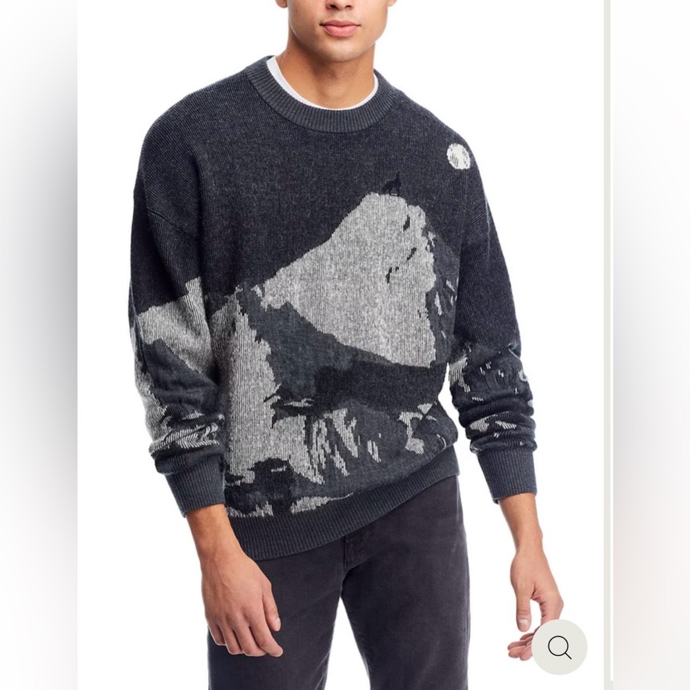 HUGO BOSS Wool-blend Oversize Fit Sweater Seasonal Jacquard In black & dark grey - Picture 8 of 10